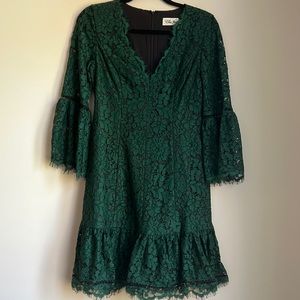 Eliza j, size 4, emerald green, lace, cocktail dress, like new